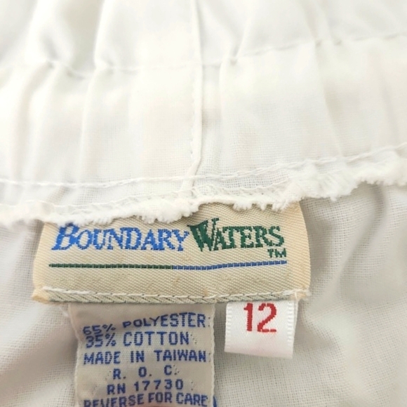 Women's White Drawstring Shorts 80s VINTAGE Size 12 - Picture 4 of 6